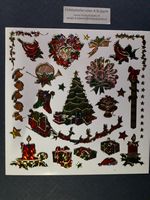 Holografische stickers 15 X 15 cm Kerst artikelen gekleurd
